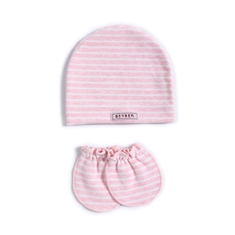 2 stk / sæt simpelt nyfødt baby fødsler cap handske sæt blød bomuld børn spædbørn anti-ridse handsker hat  #905