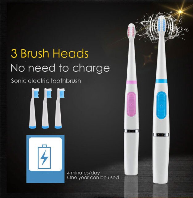Ultrasound elektrische tandenborstel volwassen elektrische tandenborstel 3 opzetborstels waterdicht Ultrasound oral borstels