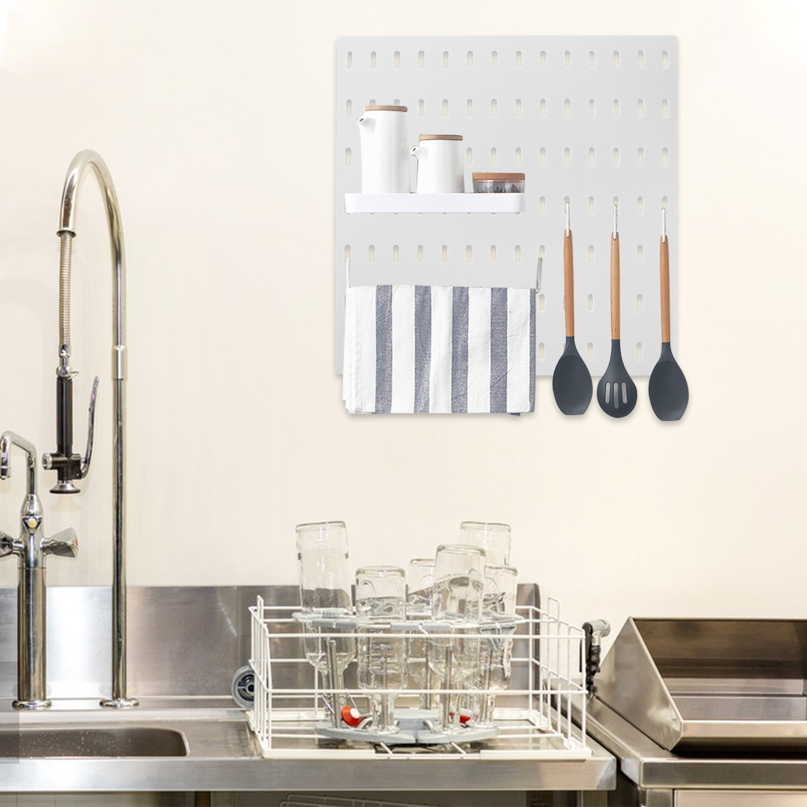 28x28 Black Peg Board Rack Tool ganizer Wall Mount Panel Garage Storage Home ganization Plastic Hole Board Display Decorative