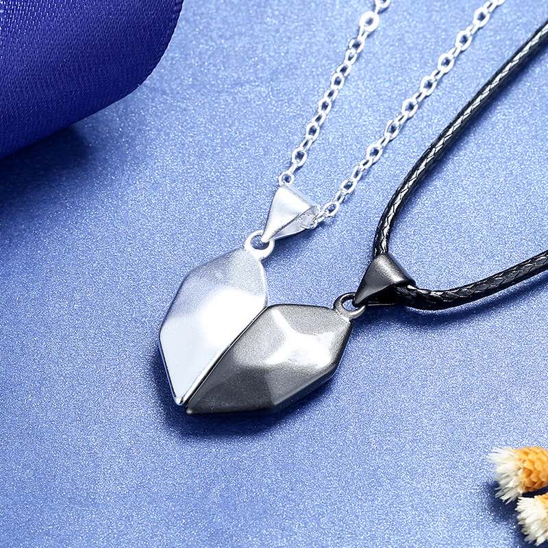 Collar magnético en forma de corazón para parejas, colgante de amor, joyería para pareja, de cumpleaños