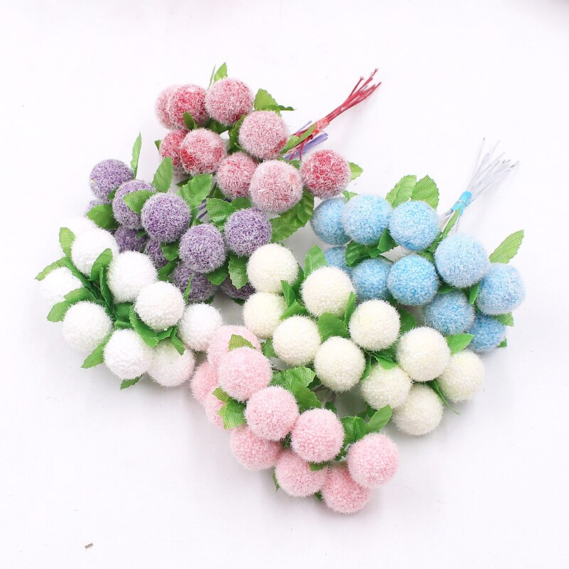 10 pcs Goedkope Nep Fruit Glas Kerst Rode Kers Meeldraden Mini Bessen Kunstmatige Bloem Pearlized Bruiloft Decoratie