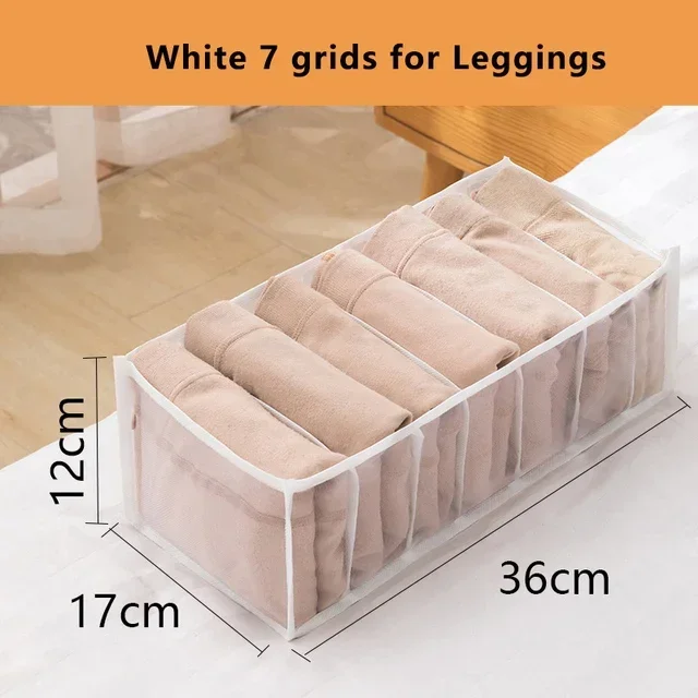 Closet Organizer Jeans Opbergdozen Ladeverdeler Dozen slipje organizer Opvouwbare ondergoed organisatoren Opslag voor kleding: Army Green