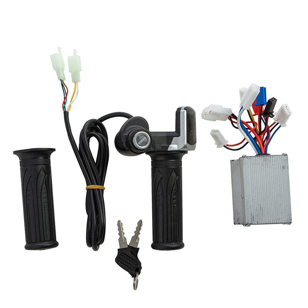 24 V/36 V/48 V 250 W/350 W/500 W/1000 W Elektrische Fiets Motor Geborsteld Controller en Throttle Twist Grip DC Scooter Speed Controller: Light Grey