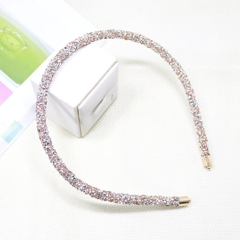 Dunne Kant Haarbanden Met Rhinestone Super Flash Hoofdband Dunne Kant Wilde Temperament Eenvoudige Hoofdband Flash Hoofddeksels Voor Vrouwen: Champagne