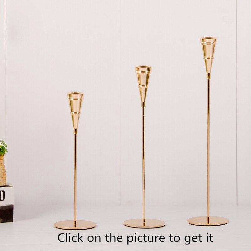 3 st/ set europeisk ljusstake i metall enkel guldbröllop dekoration bar fest vardagsrum dekoration heminredning