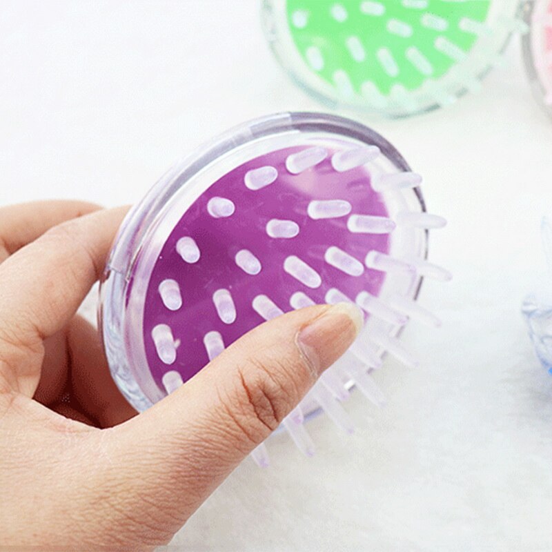 1 Uds. De cepillo de champú de silicona para ducha del cuero cabelludo, cepillo de masaje para pelo, peine masajeador de cuero cabelludo