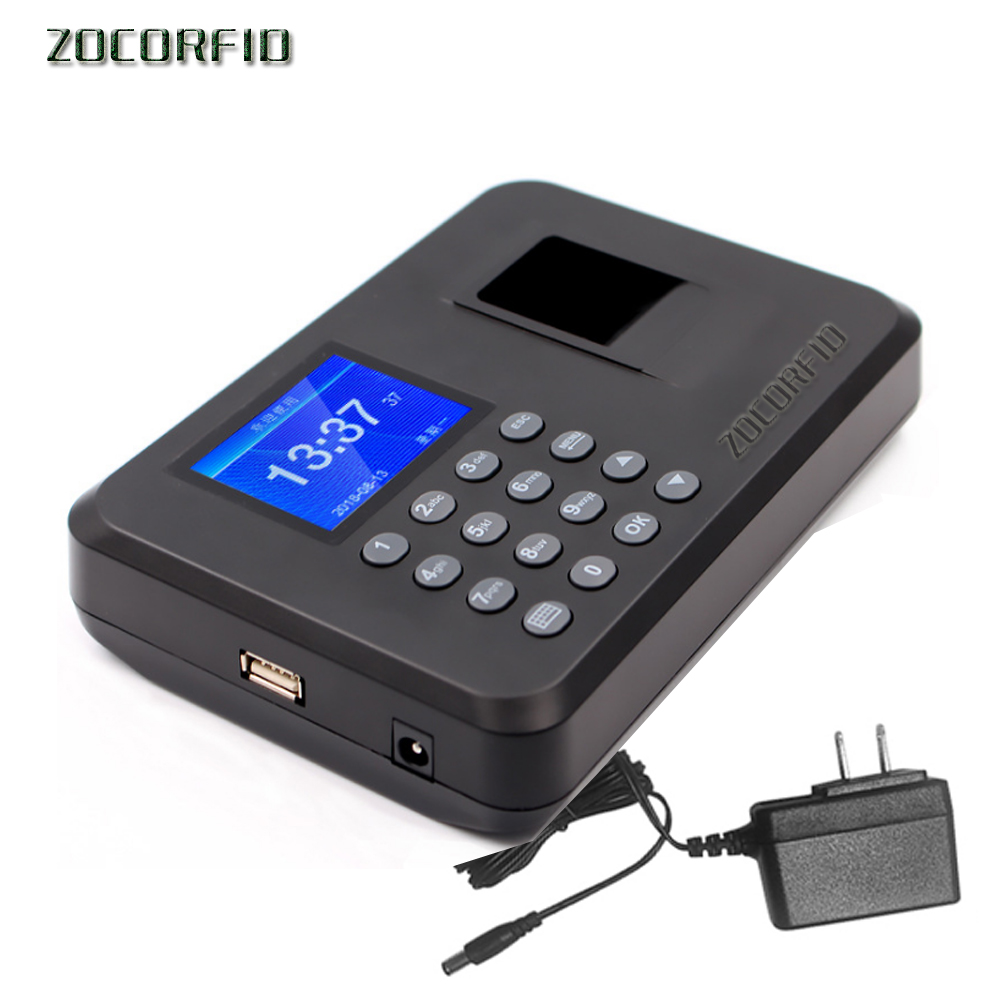 Biometric Attendance System USB Fingerprint Reader Time Clock Employee Control Machine Electronic Device More language: US plug / Spanish