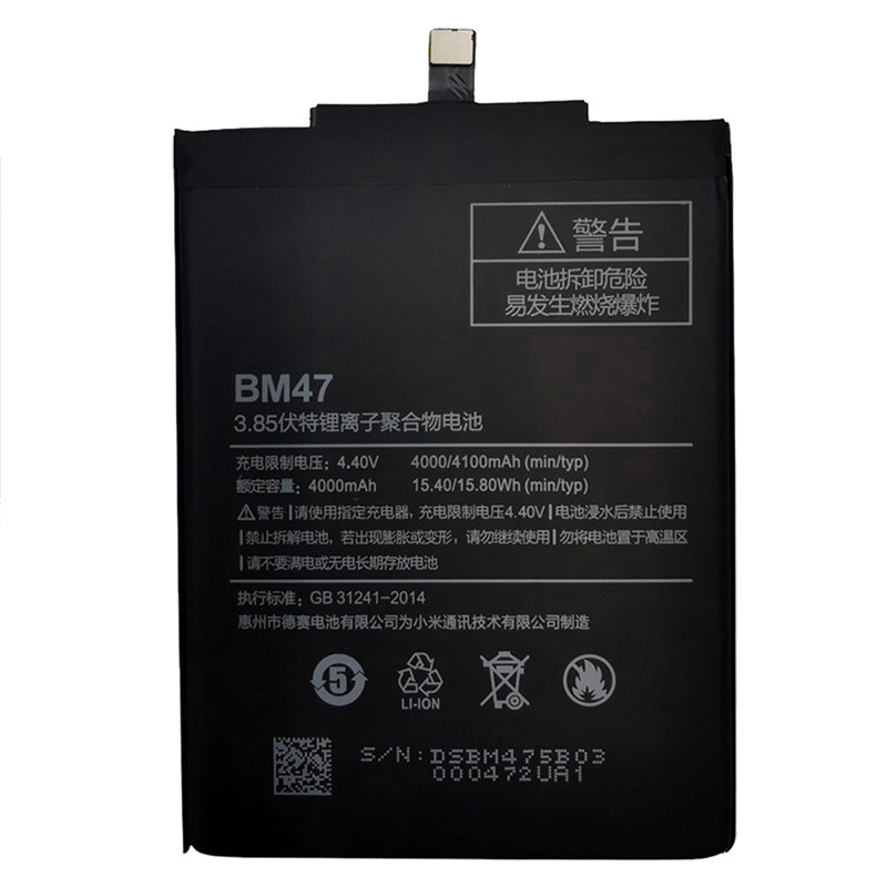 2025 100% batería Original BM47 de capacidad completa 4100mAh para Xiaomi Redmi 3 3S 3X Xiao mi Hongmi Redmi 4x baterías de repuesto