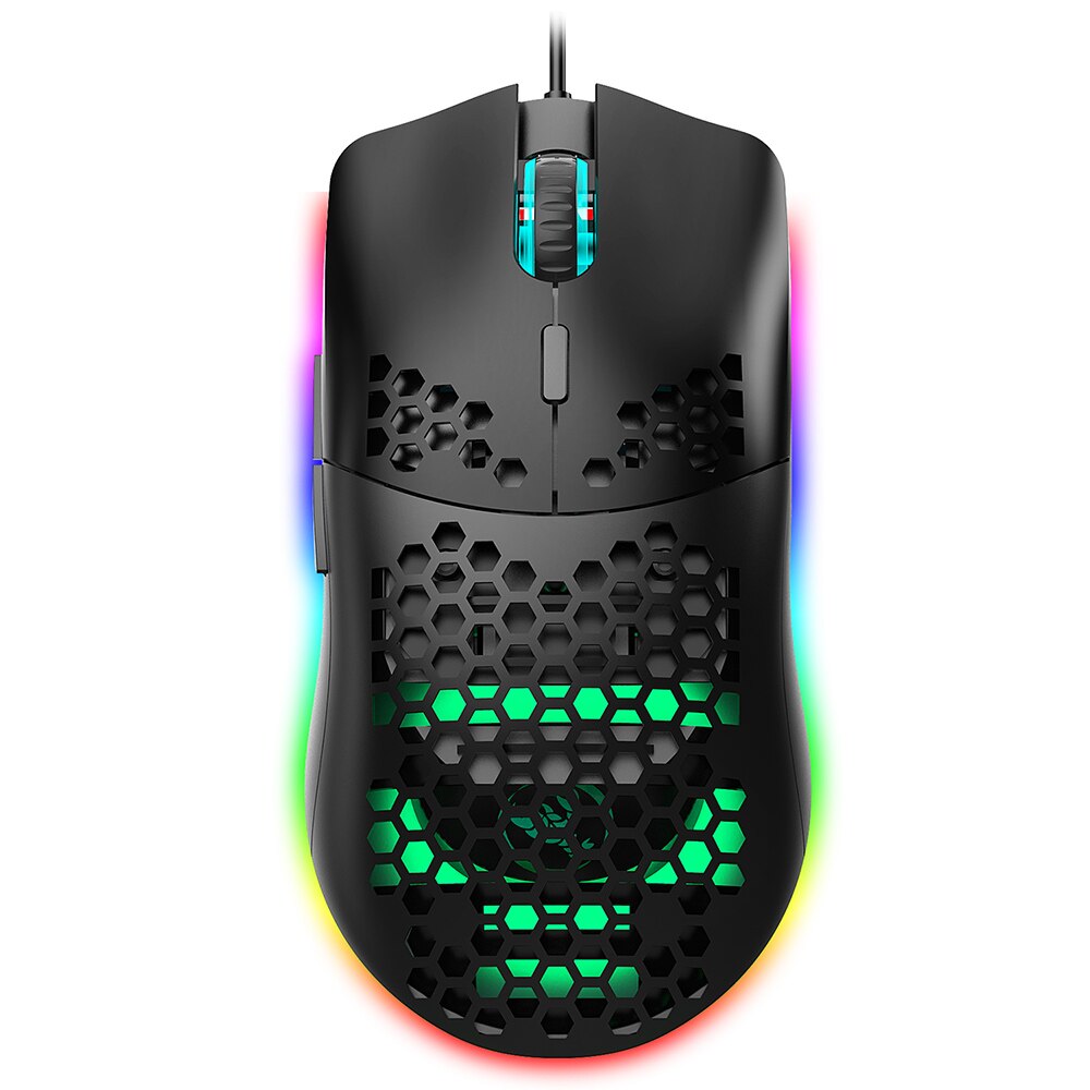 HXSJ J900 USB Wired Gaming Mouse with Six Adjustable DPI Ergonomic for Desktop Laptop Black RGB Gaming Mouses