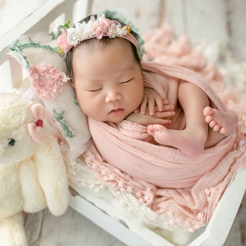 Spædbørn nyfødt fotografering rekvisitter blomster pude baby piger drenge fotoshoot tilbehør