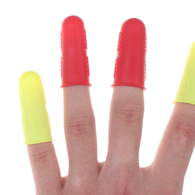 Fingerbeskyttelseshylster af silikone 3 stk. / sæt anti-skåret varmebestandigt skridsikkert fingerdæksel til madlavning køkkenredskaber
