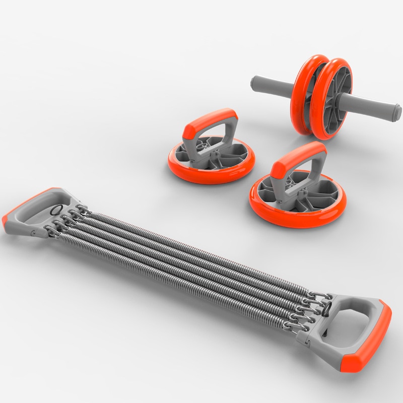 3 In 1 Ab Roller Combinatie Voor Home Fitness Met Twee Wielen En Knielen Pads En Fitness Apparatuur Voor Mannen en Vrouwen Oefening