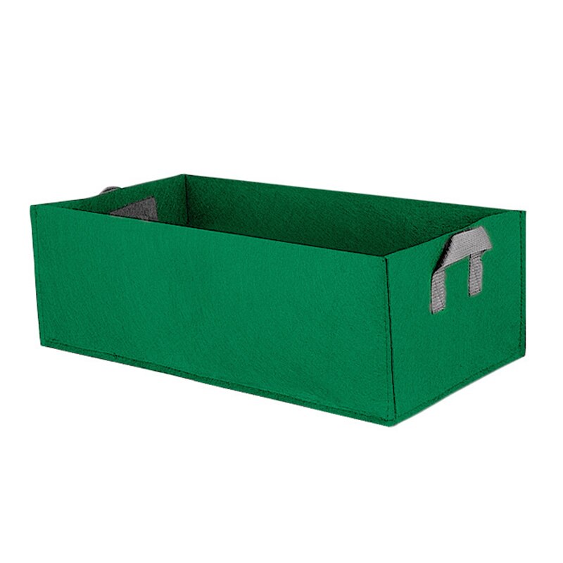 Grow Bag Tuin Bed Anti-Corrosie Outdoor Plantaardige Planter niet-geweven Stof Zaailing Gallon Boom Handvat Rechthoek Aardbei: Groen