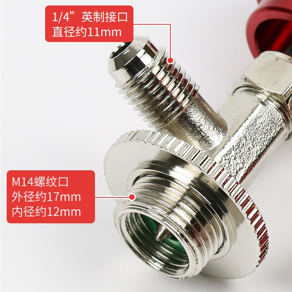 Pressure Relief Valve Refrigerant Can Tap Precision Spool 1/4``Tthread Red