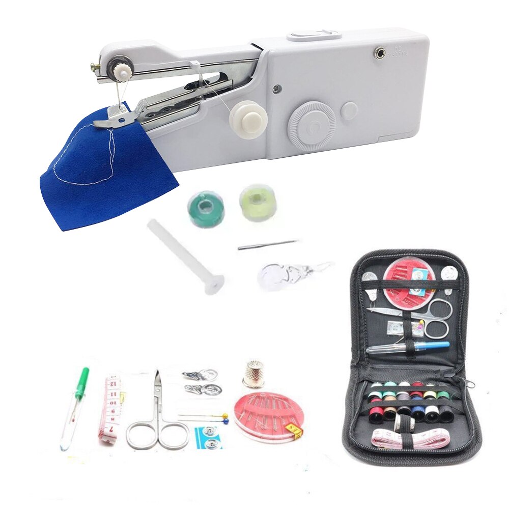 Portable Sewing Machine Mini Handheld Sewing Machine Cordless Electric Stitch Household Tool for Fabric Clothing Kids Cloth: B