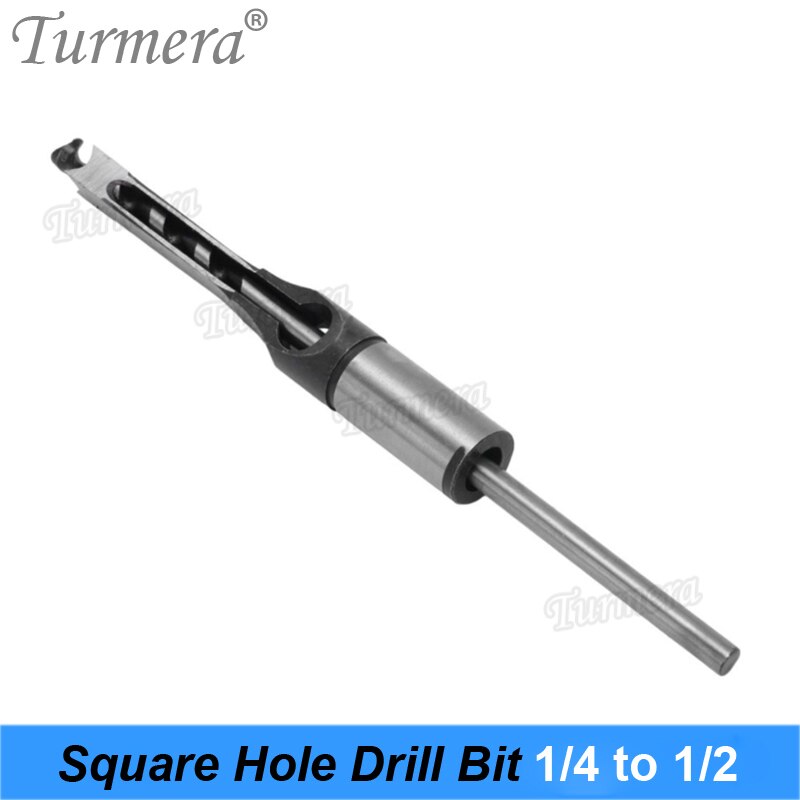 Turmera 1/4 to 1/2 Square Hole Drill Bit 45 Steel Mortising Drilling Woodworking Tools for Drill Square Opening Screwdriver 7PCS