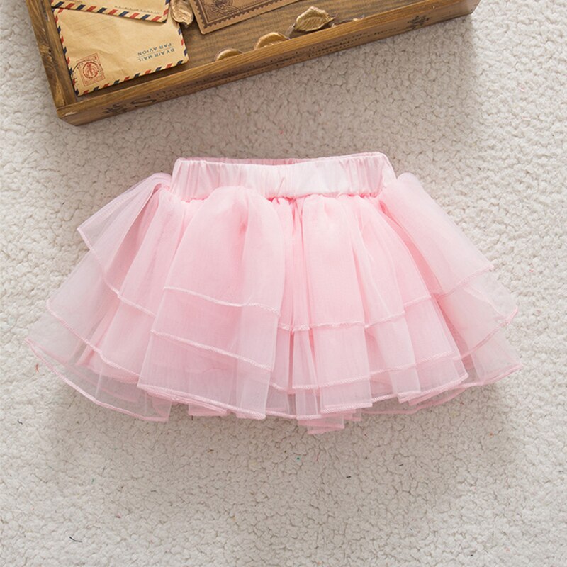 3 warstwy siatki księżniczka dziewczyny spódnica Tutu przytulne gumki talia dziewczynek Pettiskirts ubrania taneczne Tulle Tutu balet spódniczka dla dziecka dziecko: pink / 3 t