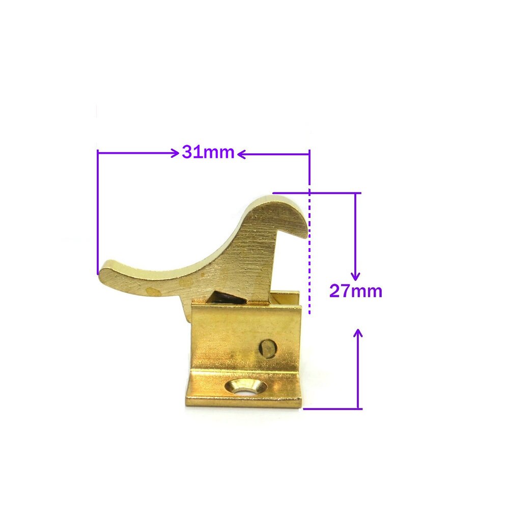 5Pcs Extra Heavy Duty Elbow Latch Cabinet Door / Window Catch - Brass, with screws