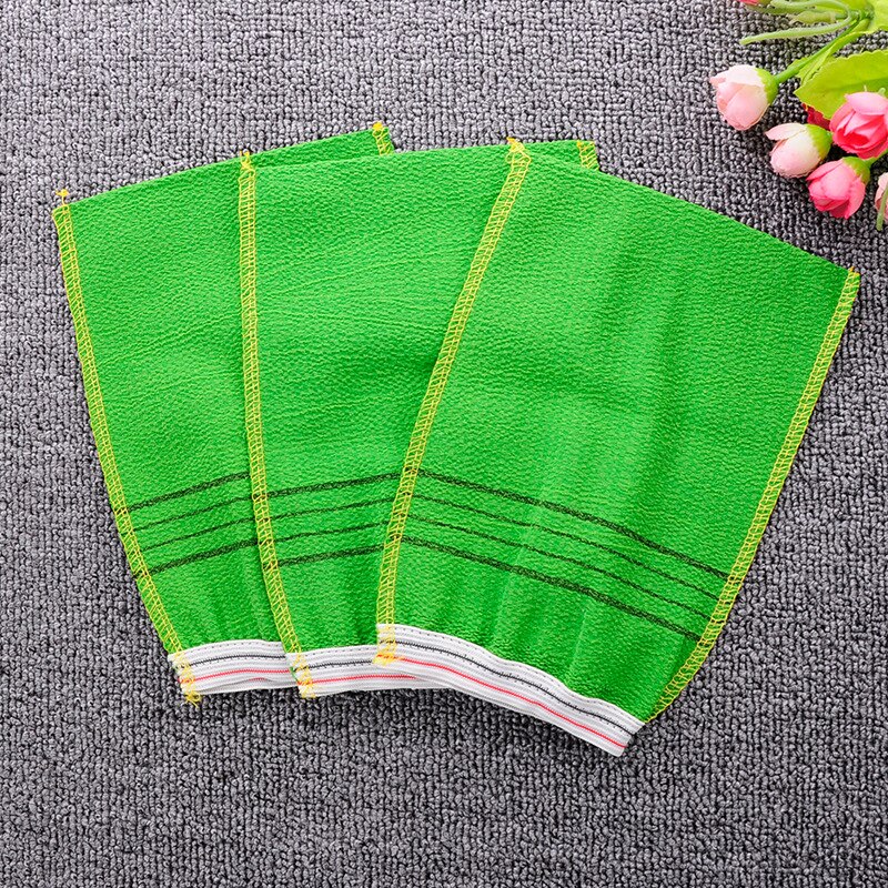 3Pcs Korean Asian Exfoliating Bath Washcloth Body Scrub Shower Wash Cloths Dead Skin Clean Wash Towel Tool