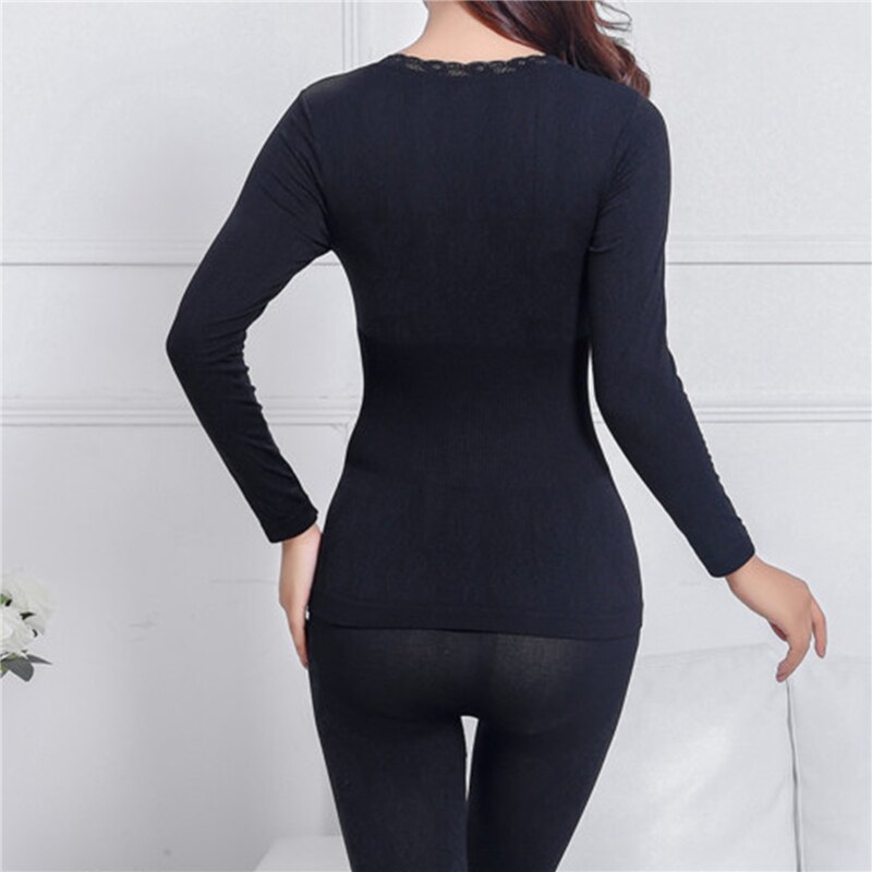 Vrouwen Nachtkleding 2 Stuks Herfst Winter O Hals Top Lange Broek Thermisch Ondergoed Elastische Warme Zachte Nachtkleding Set Kerstcadeaus