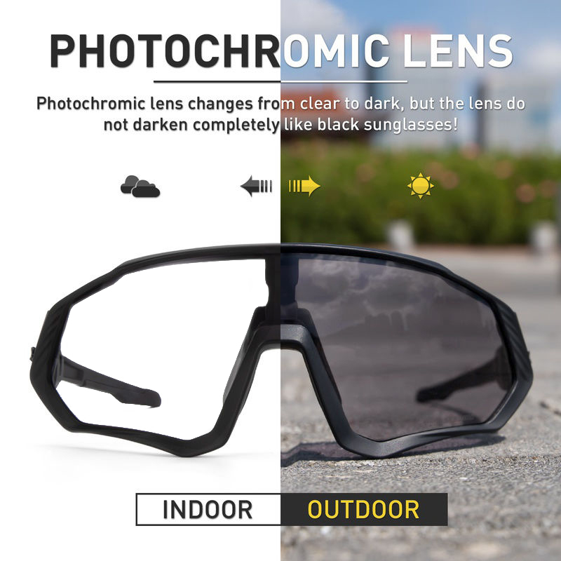 Scvcn gafas fotocromáticas para ciclismo, gafas de sol geniales para bicicleta, gafas deportivas para bicicleta, gafas para ciclismo de montaña UV400 MTB Road, conducción para hombres
