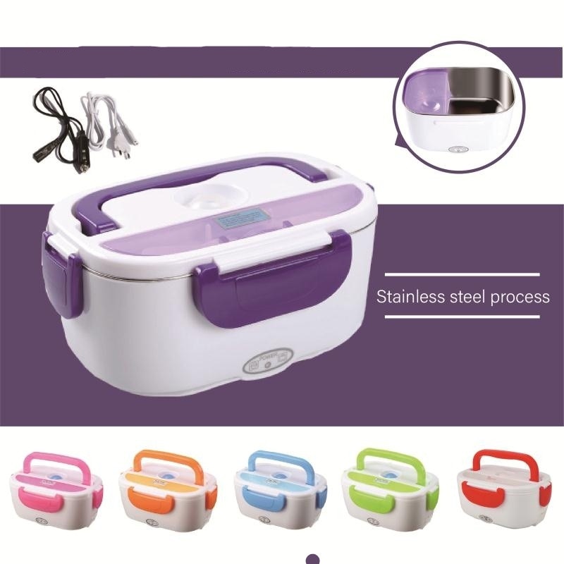 12V Portable Electric Heated Car Plug Heating Lunch Box Travel Food Warmer Container Boxes Stainless Steel Food Container A30