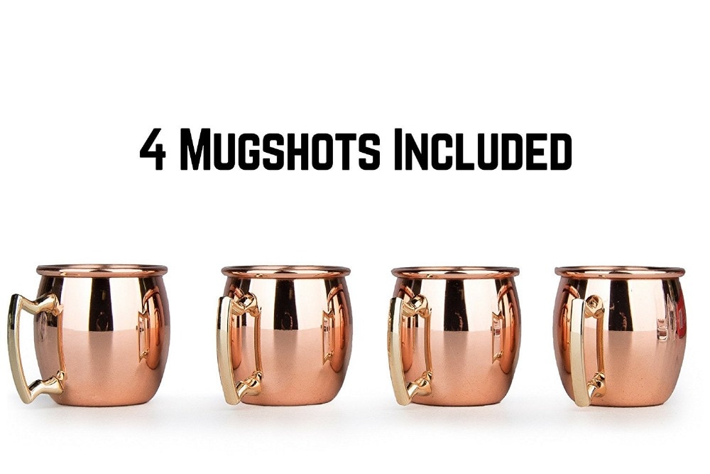 Mini 2-Ounce Rvs Moscow Mule Mok Espresso Mokken Koper Mok Whisky Shot Glazen Set van 4