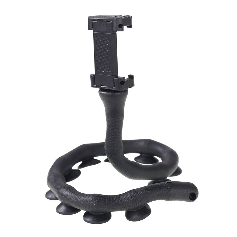 Octopus Rubber Sucker Tripod Selfie Sticks Table Holder For Smartphone 360 Rotate Cell Phone Caterpillar Video Estabilizor Stand: black