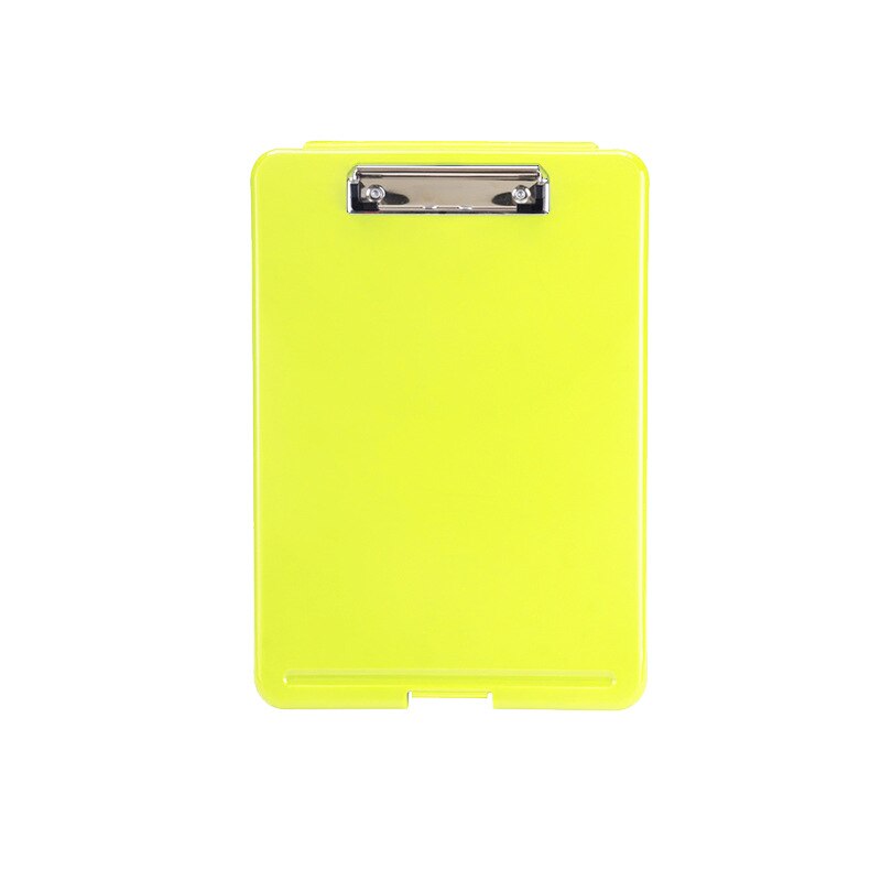 A4 Multifunctional Wordpad File Folder Writing Board Clip with Pen Slot Desktop Organizer Storage Box Stationery: YELLOW