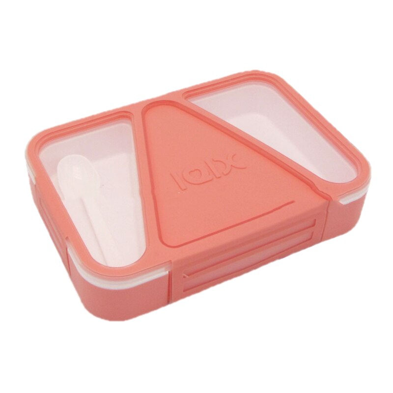 3 Partition Portable Lunch Box Microwave Oven Bento Box Healthy Plastic Food Storage Container Lunchbox BPA Free: Pink A