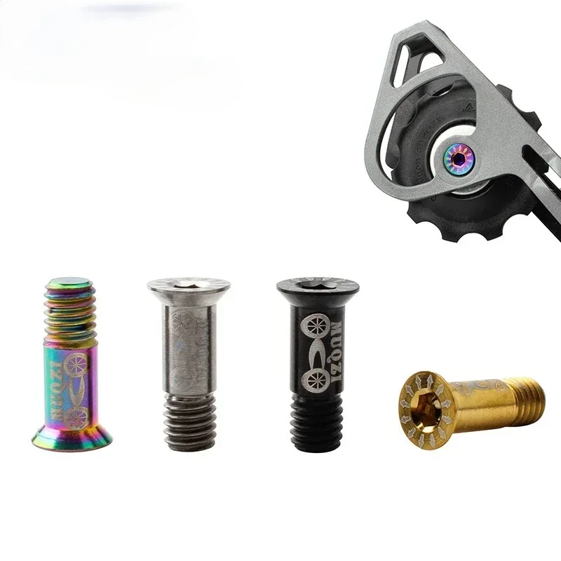 2PCS Bike M5 Titanium Screws Rear Derailleur Jockey Wheel Screws Pulley Guide Wheel Fixed Bolts MTB Road Accessories Parts