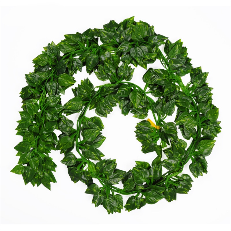 Enredadera de hojas verdes, decoración de baño para el hogar, liquidación de Accesorios DE BODA nupciales, plantas artificiales, 2 metros/lote
