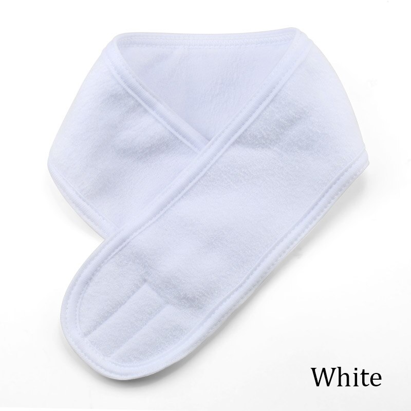Ögonfransförlängning spa ansikts pannband smink wrap huvud frotté pannband stretch handduk med magic paste makeup hårband: Vit