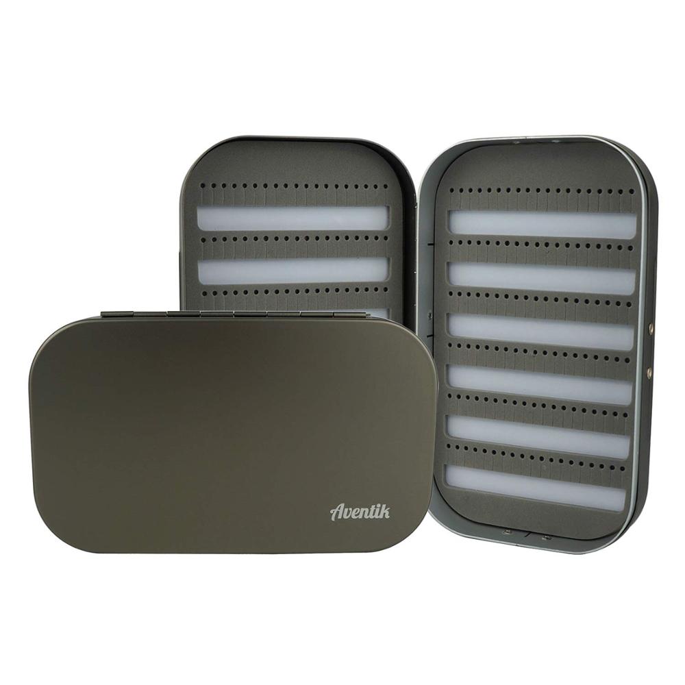 Aventik Aluminum Fly Box Fly Fishing Box EVA Foam Flies Boxes Fly Fishing Boxes 10 Compartments Fishing Boxes L: Gunsmoke Foam D