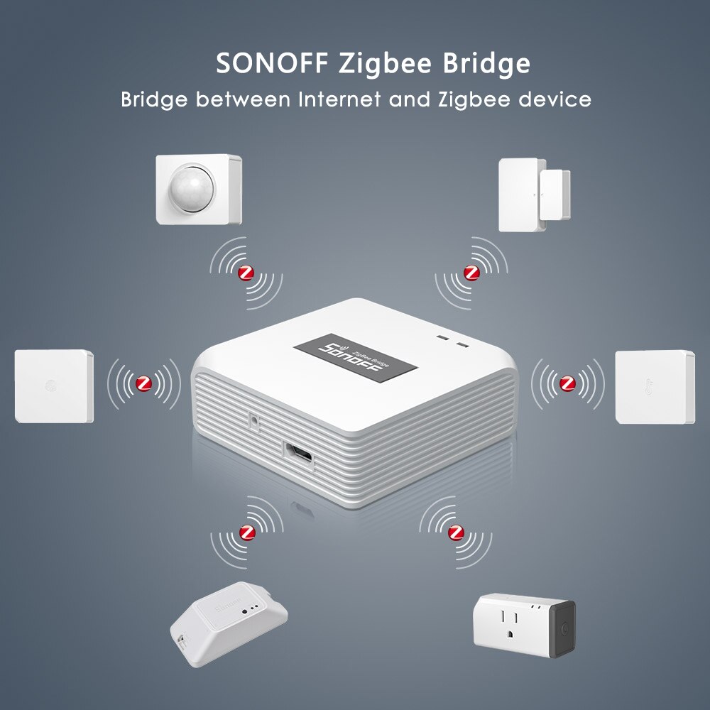 SONOFF Zigbee Bridge Hub Gateway, Zigbee Door Sensor / Temperature Humidity Sensor / Zigbe Motion Sensor, Smart Home Security