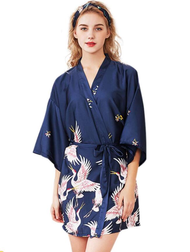 Frauen Seide Satin- kurze Hochzeit Braut Brautjungfer Kleid Kimono Kleid Feminino Schlecht Kleid Große Größe Peignoir Femme sexy Bademantel