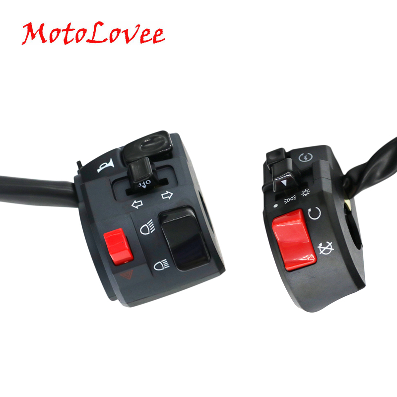 Motolovee 22Mm Motorfiets Switches Motor Claxon Turn Signaal Elektrische Fog Lamp Light Start Stuur Controller Schakelaar