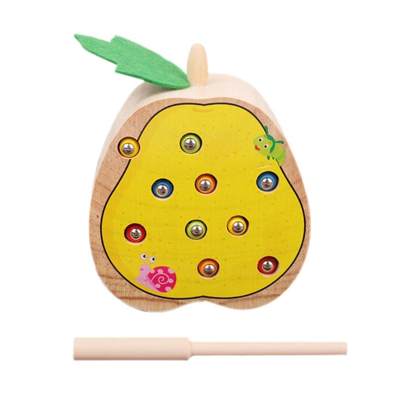 Vroegschoolse Educatie Vangen Worm Game Fruit Vorm Cognitieve Vissen Speelgoed Draagbare 3D Puzzels Puzzel Magnetische Vangst Insecten: 2