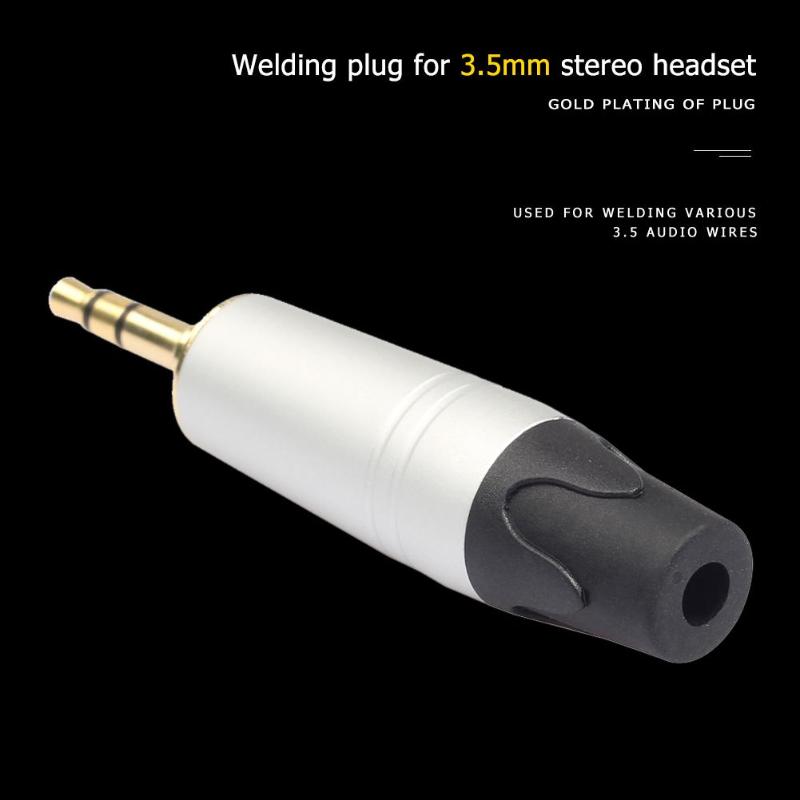1 pièces 3 pôles plaqué or 3.5mm soudure connecteur réparation prise Jack pour casque téléphone portable 3.5 fils audio bricolage AUX audio