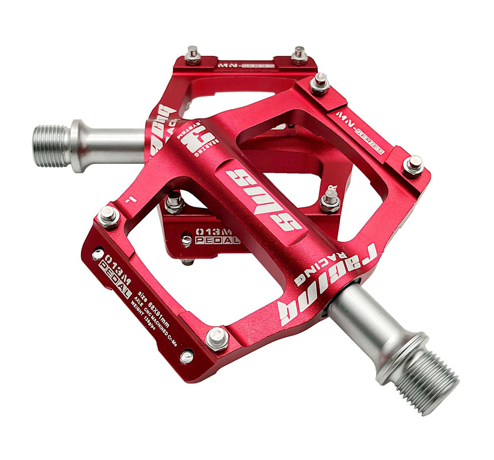 CNC-plataforma antideslizante para bicicleta de montaña, piezas ultraligeras de 3 rodamientos, AL6061,: Rojo