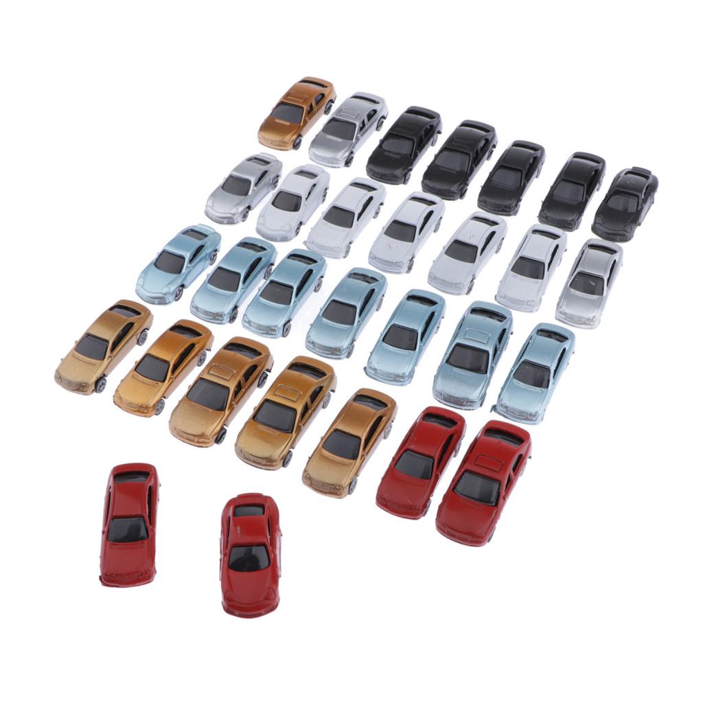 30pcs Painted Model Cars Miniature Model Car Building Train Layout Scale HO OO TT (1 to 100)