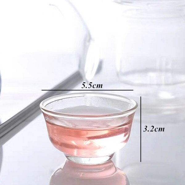 6Pcs/Set Transparent Drinking Water Cup Heat Resistant Double Wall Layer Tea Cup Office Small Flower Teacups Drinkware: 6pcs 50ml B