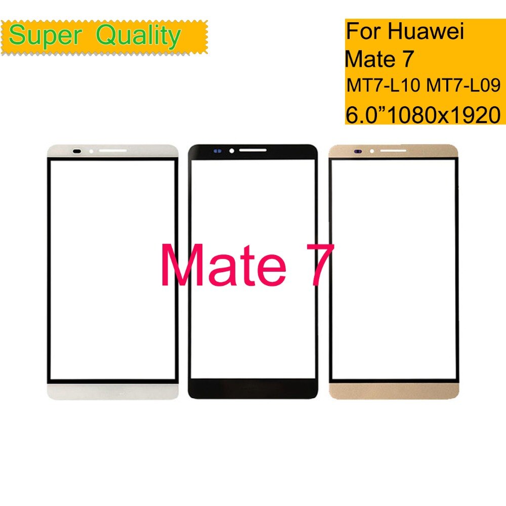 6.0 "para huawei ascend companheiro 7 sensor do painel de toque da tela toque digitador vidro frontal exterior nenhum lcd substituição MT7-L09 MT7-L10