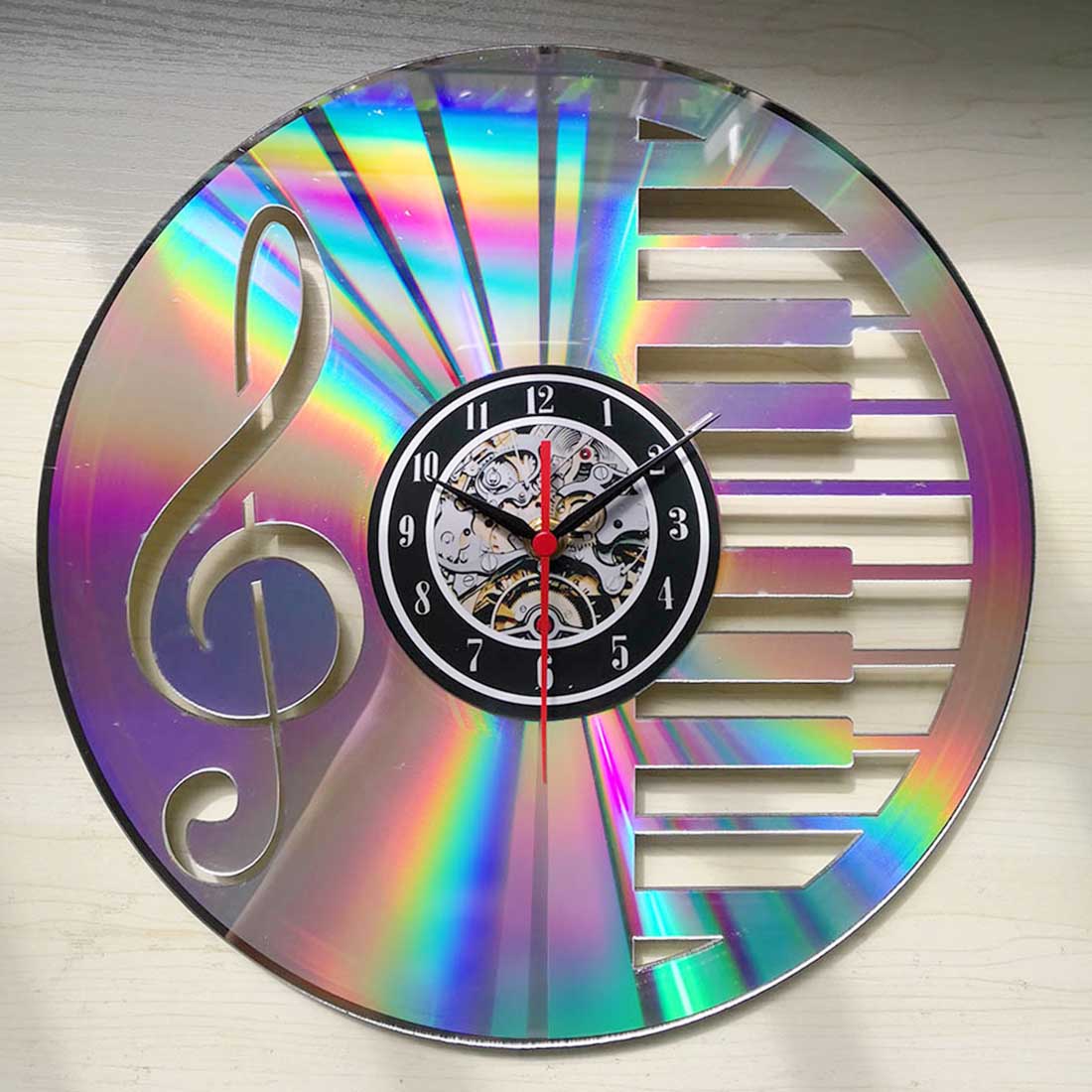 Instrumentos musicales LD Reloj de pared para hombres mujeres cumpleaños aniversario habitación hogar Oficina Decoración