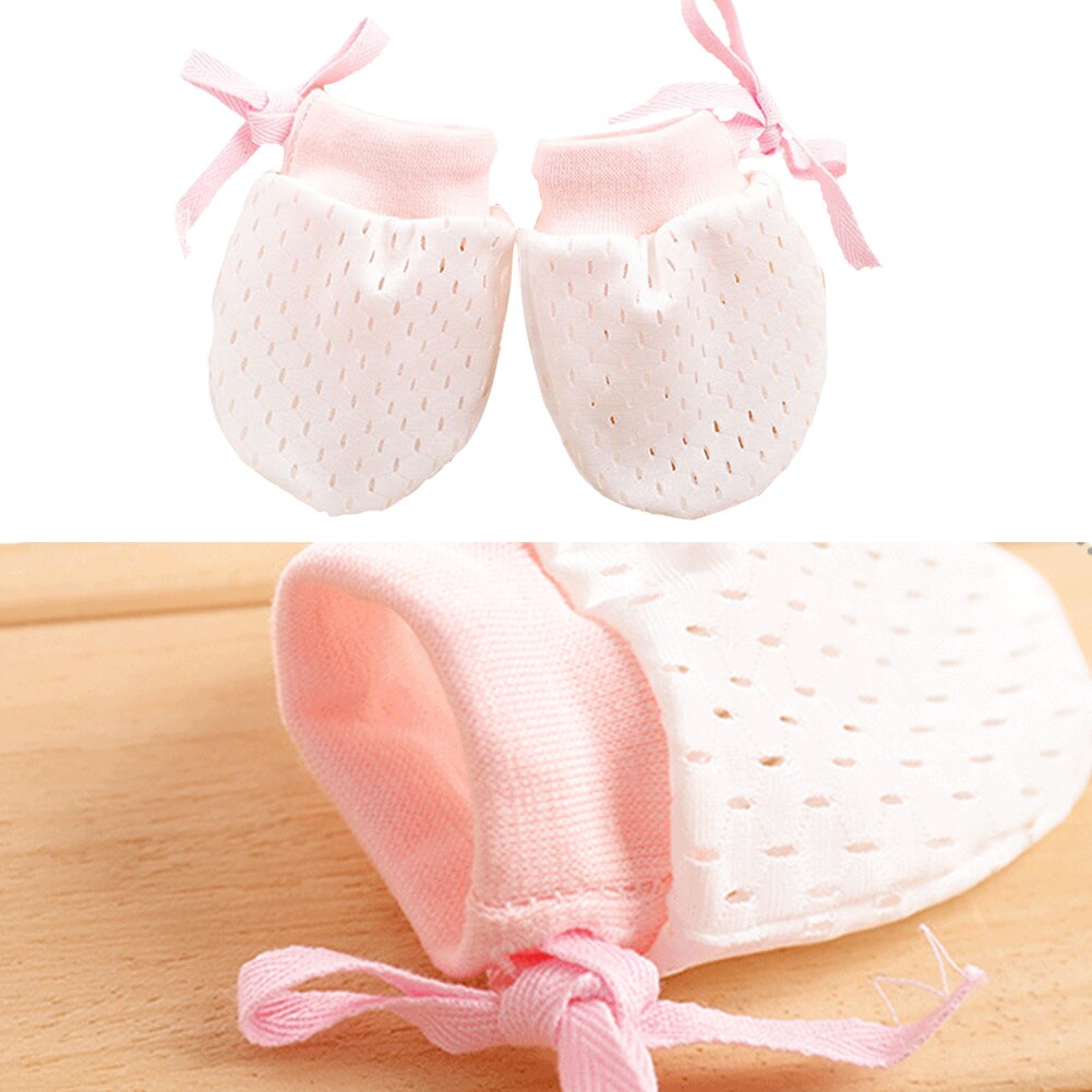 1Pair Accessories Protection Face Breathable Mesh Anti Scratching Newborn Mittens Adjustable Baby Gloves Summer Girl Soft