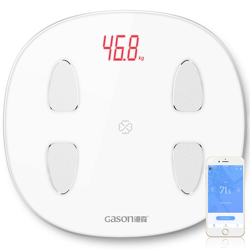 S6 báscula de grasa corporal piso científico inteligente electrónico LED peso Digital baño balanza Bluetooth APP Android o IOS