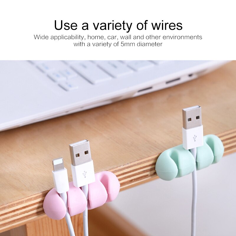 Desktop Self-adhesive Wire Fixing Line Organizer Clip Cable Management Desktop Workstation Wire Manager Cord Holder USB Fixed