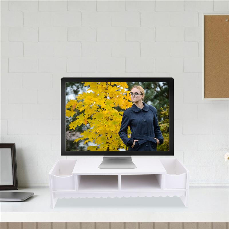 1Pc Monitor Shelf Multifunction Display Riser Rack Storage Bracket for Home Office Desktop