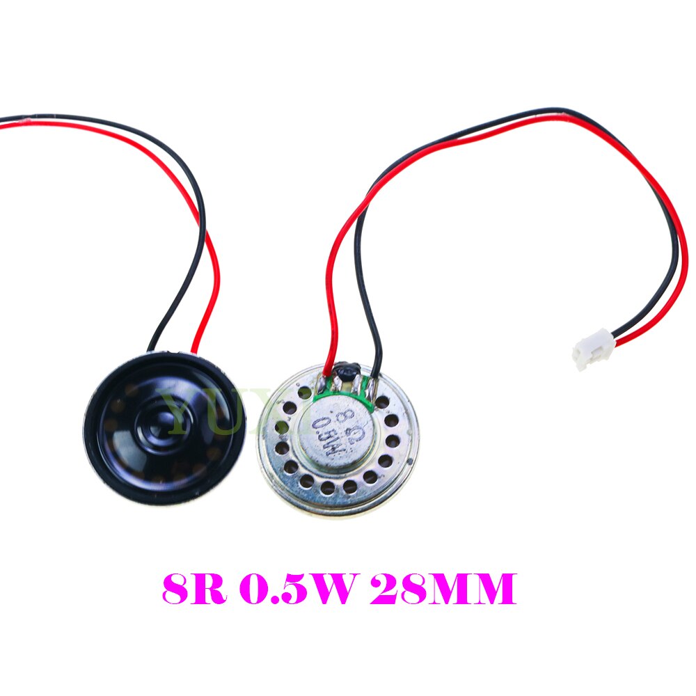 YUXI 1 stücke Ultra-dünne Lautsprecher 8 Ohm 8R 0,5 W Lautsprecher Durchmesser 20mm 23mm 28mm 30mm 36mm 40mm 50mm 57mm Mit P 2,0 Terminal Draht: WHITE