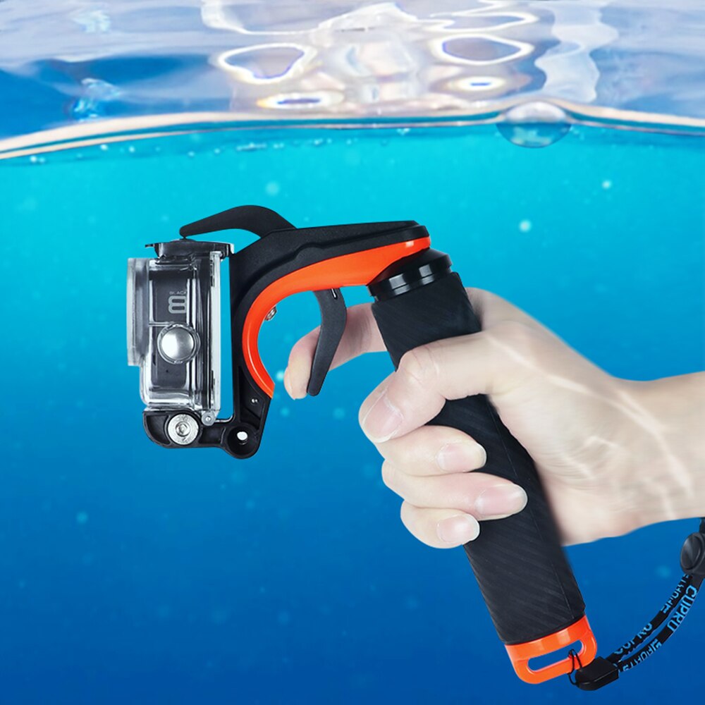 Disparador, palo de flotabilidad para buceo, agarre de mano flotante para GoPro Hero 8, agarre de mano, obturador negro, soporte de disparo de control